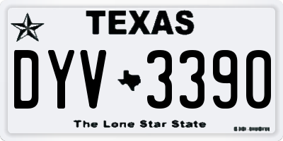 TX license plate DYV3390