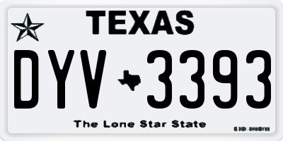 TX license plate DYV3393