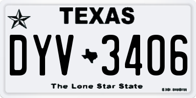 TX license plate DYV3406