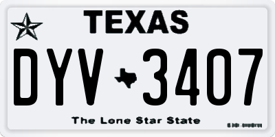 TX license plate DYV3407