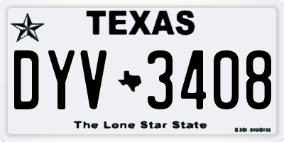 TX license plate DYV3408