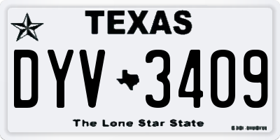 TX license plate DYV3409
