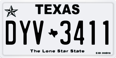 TX license plate DYV3411