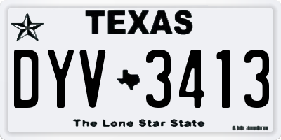 TX license plate DYV3413