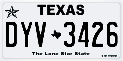 TX license plate DYV3426