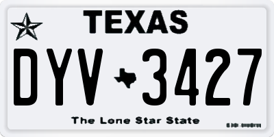 TX license plate DYV3427