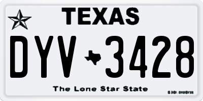 TX license plate DYV3428