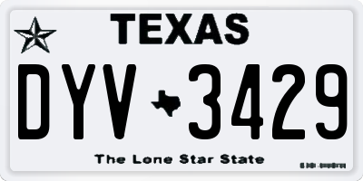 TX license plate DYV3429