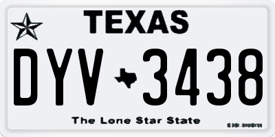 TX license plate DYV3438