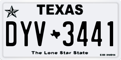 TX license plate DYV3441