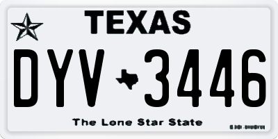 TX license plate DYV3446