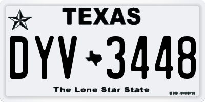 TX license plate DYV3448