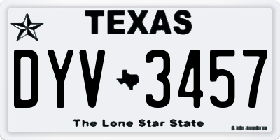 TX license plate DYV3457