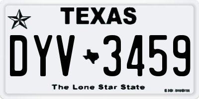 TX license plate DYV3459