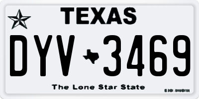 TX license plate DYV3469