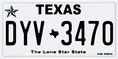 TX license plate DYV3470