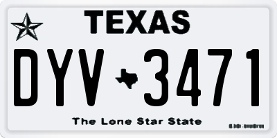 TX license plate DYV3471