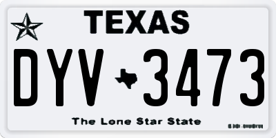 TX license plate DYV3473