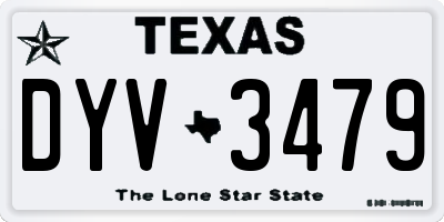 TX license plate DYV3479