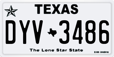 TX license plate DYV3486