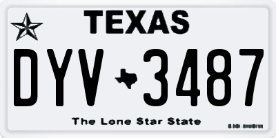 TX license plate DYV3487