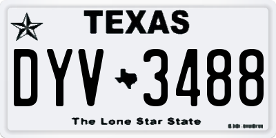 TX license plate DYV3488