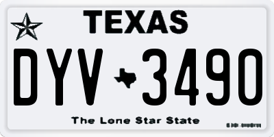 TX license plate DYV3490