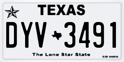 TX license plate DYV3491
