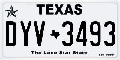 TX license plate DYV3493