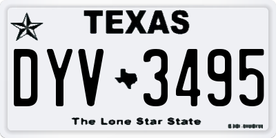 TX license plate DYV3495