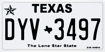 TX license plate DYV3497