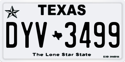TX license plate DYV3499
