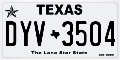 TX license plate DYV3504