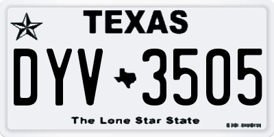 TX license plate DYV3505