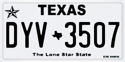TX license plate DYV3507