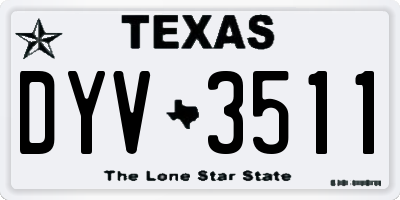 TX license plate DYV3511