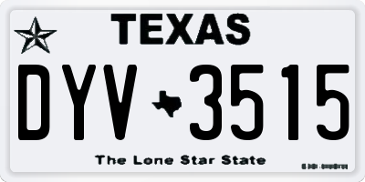 TX license plate DYV3515