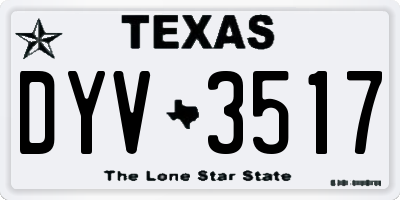TX license plate DYV3517