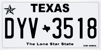 TX license plate DYV3518