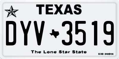 TX license plate DYV3519