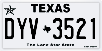 TX license plate DYV3521