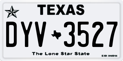 TX license plate DYV3527