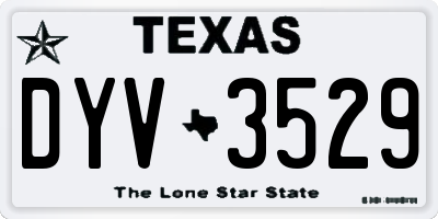 TX license plate DYV3529