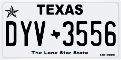 TX license plate DYV3556