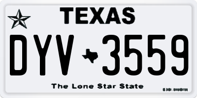 TX license plate DYV3559