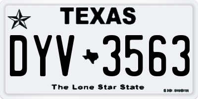 TX license plate DYV3563