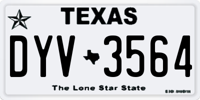 TX license plate DYV3564