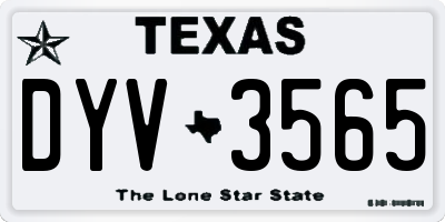 TX license plate DYV3565