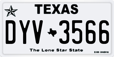 TX license plate DYV3566