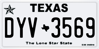 TX license plate DYV3569